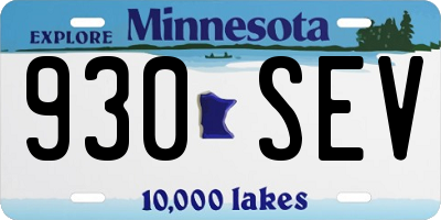 MN license plate 930SEV