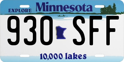 MN license plate 930SFF
