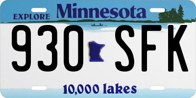 MN license plate 930SFK