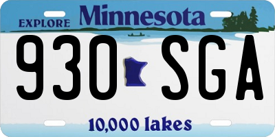 MN license plate 930SGA