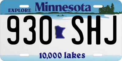 MN license plate 930SHJ