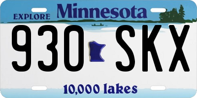 MN license plate 930SKX
