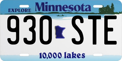MN license plate 930STE