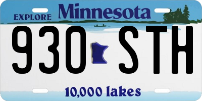MN license plate 930STH
