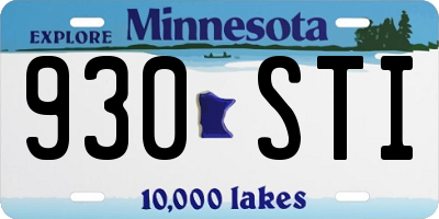 MN license plate 930STI