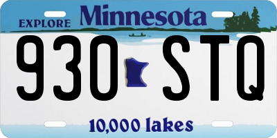MN license plate 930STQ