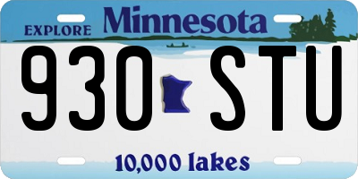 MN license plate 930STU