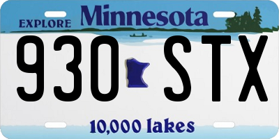 MN license plate 930STX