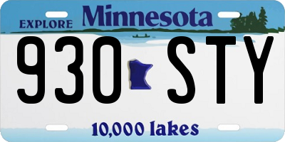 MN license plate 930STY