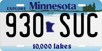 MN license plate 930SUC