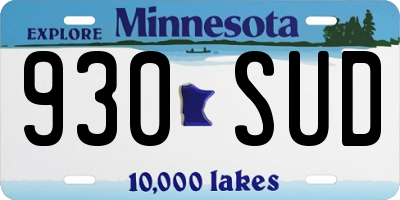 MN license plate 930SUD