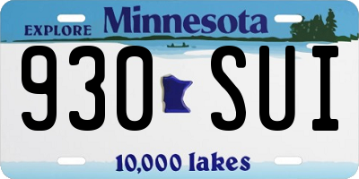 MN license plate 930SUI