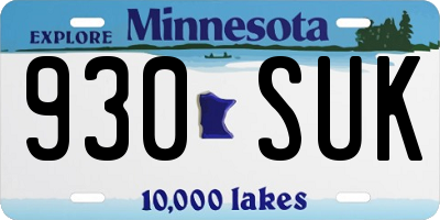 MN license plate 930SUK