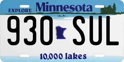 MN license plate 930SUL