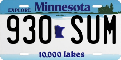 MN license plate 930SUM