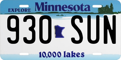 MN license plate 930SUN