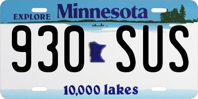 MN license plate 930SUS
