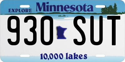 MN license plate 930SUT
