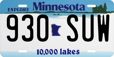 MN license plate 930SUW