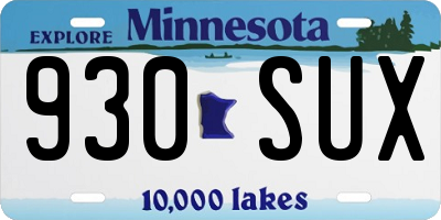 MN license plate 930SUX