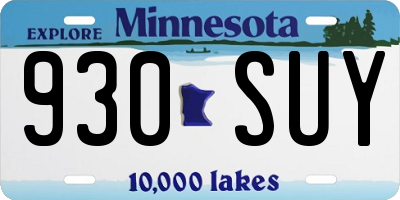 MN license plate 930SUY