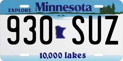 MN license plate 930SUZ