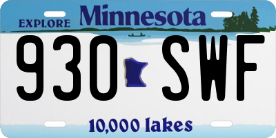 MN license plate 930SWF