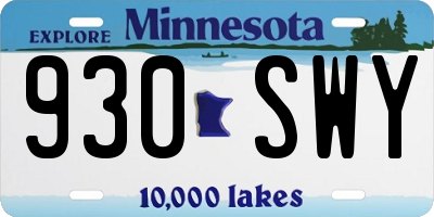 MN license plate 930SWY