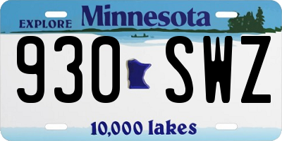 MN license plate 930SWZ