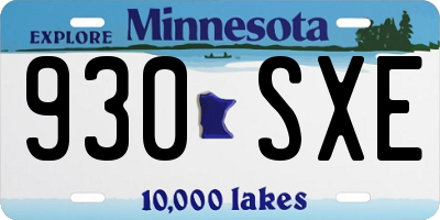 MN license plate 930SXE