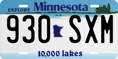 MN license plate 930SXM