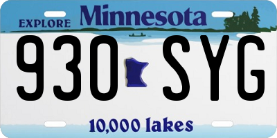 MN license plate 930SYG