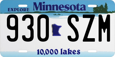 MN license plate 930SZM