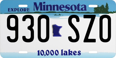 MN license plate 930SZO
