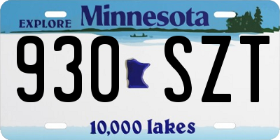 MN license plate 930SZT