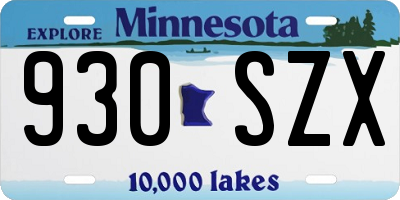 MN license plate 930SZX