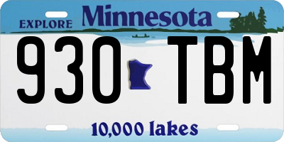 MN license plate 930TBM