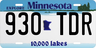 MN license plate 930TDR