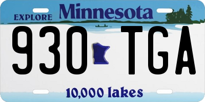 MN license plate 930TGA