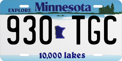 MN license plate 930TGC