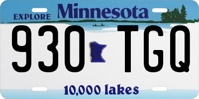 MN license plate 930TGQ