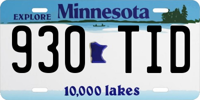MN license plate 930TID