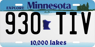 MN license plate 930TIV