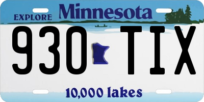 MN license plate 930TIX