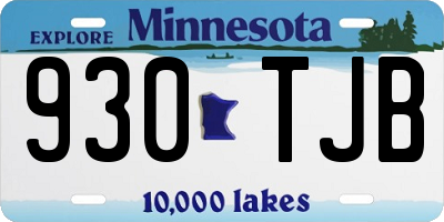 MN license plate 930TJB