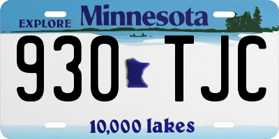 MN license plate 930TJC
