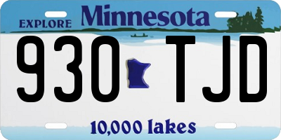 MN license plate 930TJD