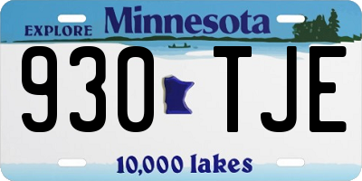 MN license plate 930TJE