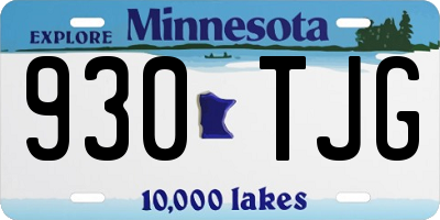 MN license plate 930TJG