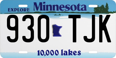 MN license plate 930TJK